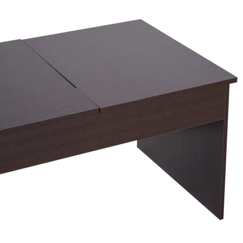 HOMCOM Modern Lift Top Coffee Table Convertible Console Tea Desk Hidden Storage Compartment Living Room Home Organizer Dark Brown