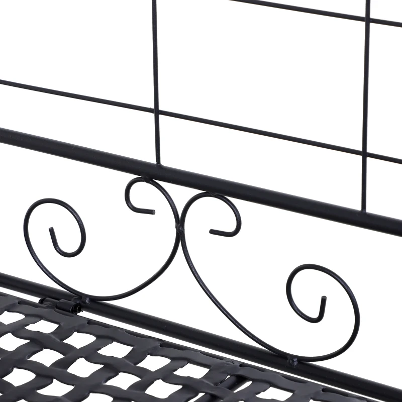 Outsunny Outdoor Metal Potting Bench Foldable Garden Planting Table w/ Build-in Bag, Hook