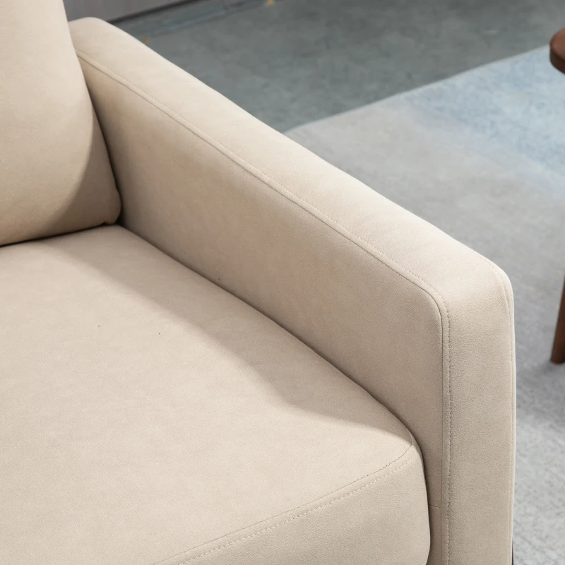 HOMCOM Manual Recliner Sofa Chair with Footrest, Greige