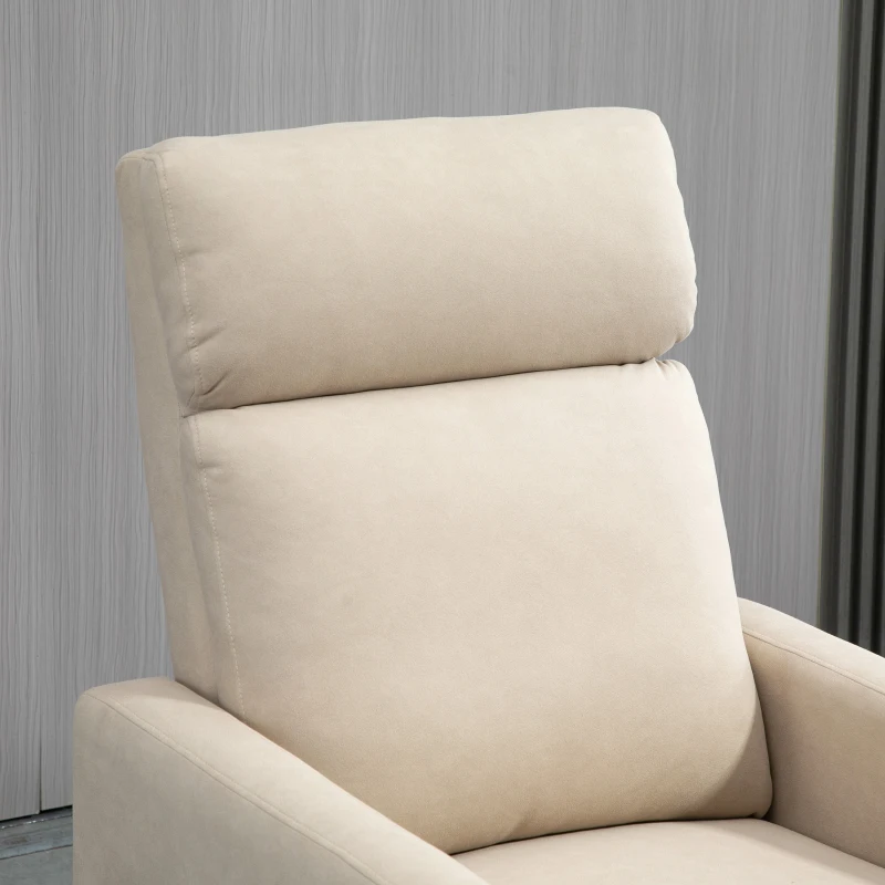 HOMCOM Manual Recliner Sofa Chair with Footrest, Greige
