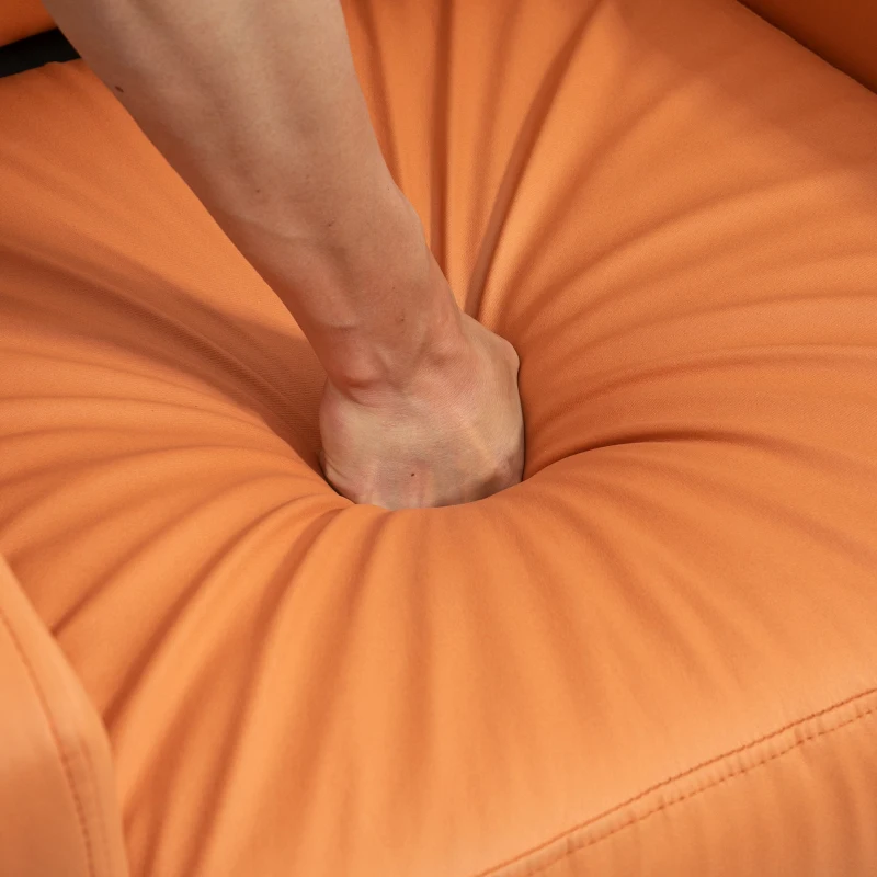 HOMCOM Manual Recliner Sofa Chair with Footrest, Orange