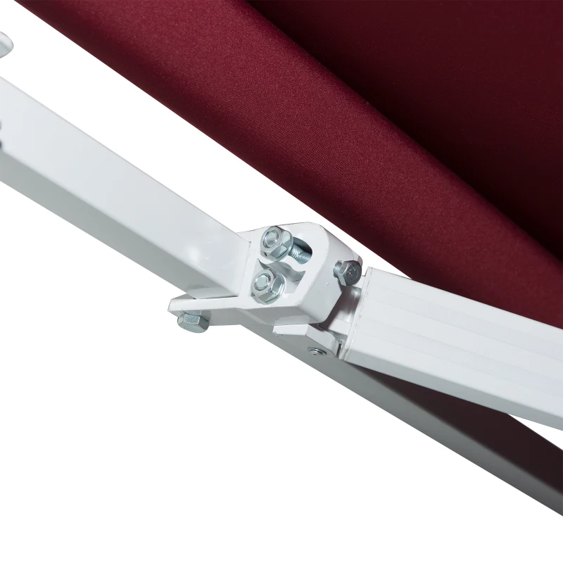 Outsunny 12' x 8' Retractable Awning Patio Awnings Sun Shade Shelter with Manual Crank Handle, 280g/m² UV & Water-Resistant Fabric and Aluminum Frame for Deck, Balcony, Yard, Wine Red