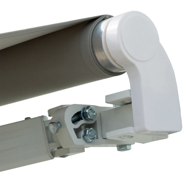 Outsunny 8' x 7' Retractable Sunshade Awning for the Patio with Easy Crank Design & Hardware Included, Gray