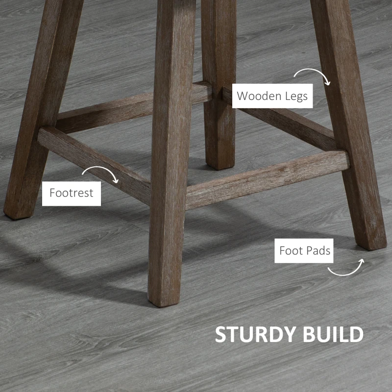 HOMCOM Set of 2 Tufted Bar Stool Chairs, White