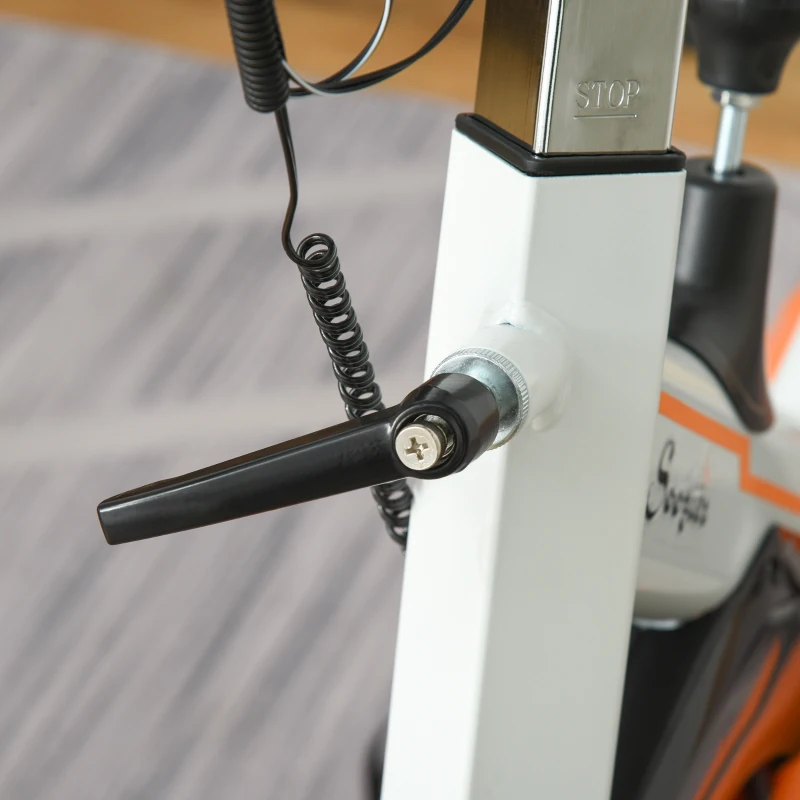 Soozier Upright Exercise Bike Indoor Cardio Workout Fitness Bike with Adjustable Resistance Seat Handlebar LCD Display for Home Gym