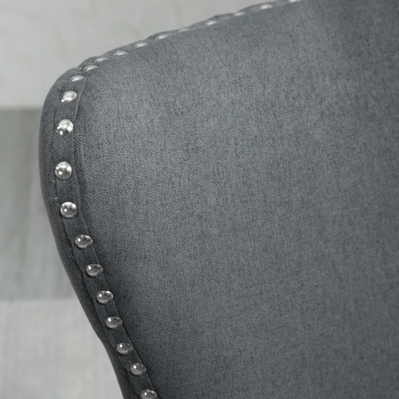 HOMCOM Dining Chairs Set of 2 with Wing Backrest, Grey