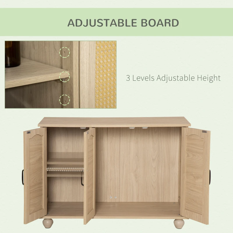 PawHut Cat Litter Box Enclosure Side Table, Cat Washroom Storage with Soft Cushion, PE Rattan, Adjustable Partition, Oak