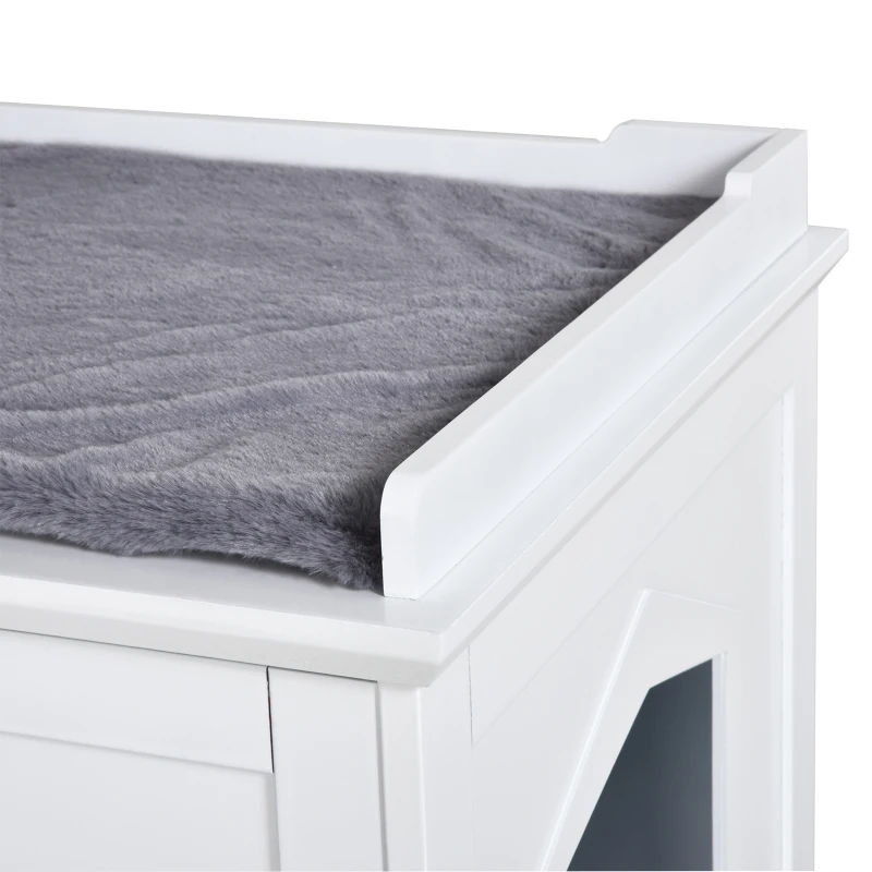 PawHut 37.5" Wooden Covered Mess Free Cat Litter Box Enclosure Furniture