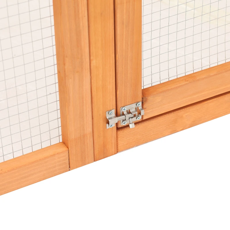 PawHut Outdoor Catio Cat Enclosure, Large Weatherproof Cat House with Asphalt Roof, 6 Jumping Platforms, Wooden Walk-in Kitty Cage for Multiple Kittens, 71" x 39" x 71", Orange