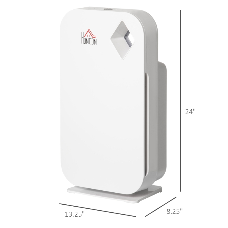 HOMCOM Air Purifiers Large Room 430sqft with 3-Stage Filtration System, Air Monitor, Air Cleaner with 3 Speeds