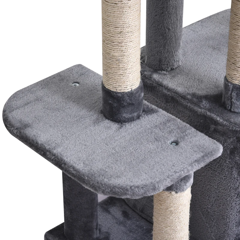 PawHut 57"H Multi-Level Cat Tree Scratcher Kitty Activity Center Condos