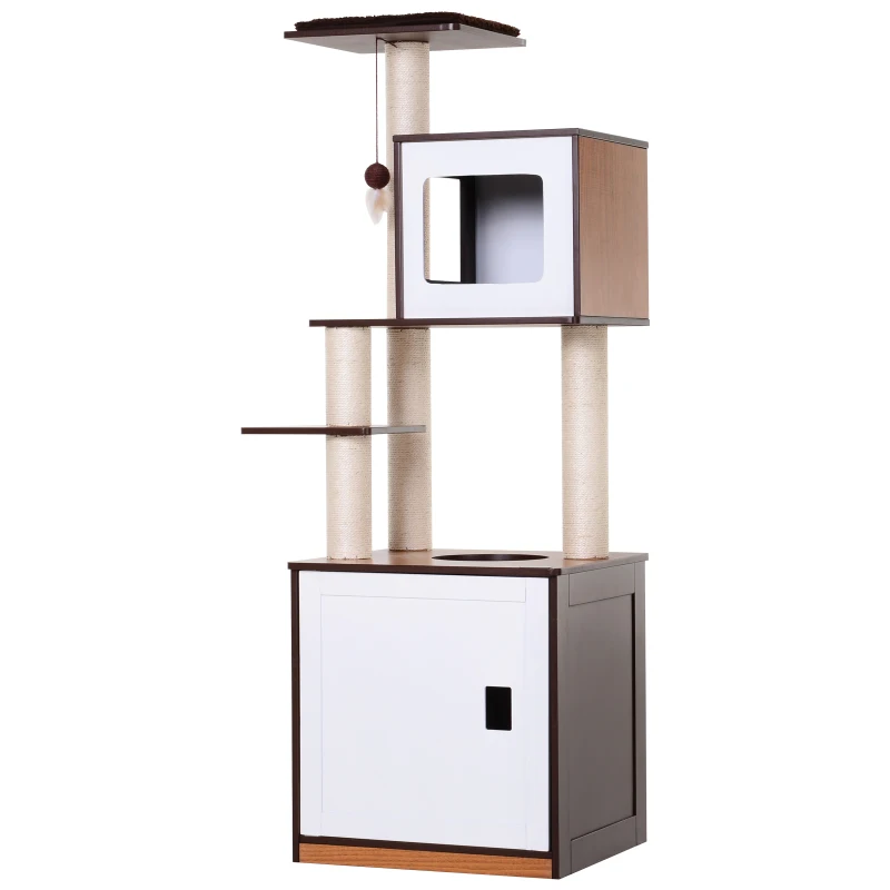 PawHut Multi-Level 57" Cat Tree Large Perch & Condo