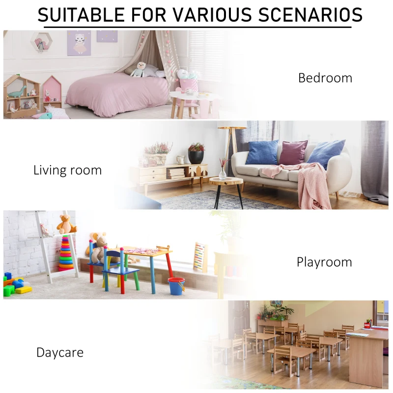 HOMCOM Kids Cube Storage Shelves with Bins and Large Storage for Kids Bedroom, Multiple Storage Units for Big Capacity Kids Shelf with Seat Featuring Thick Cushioning, White