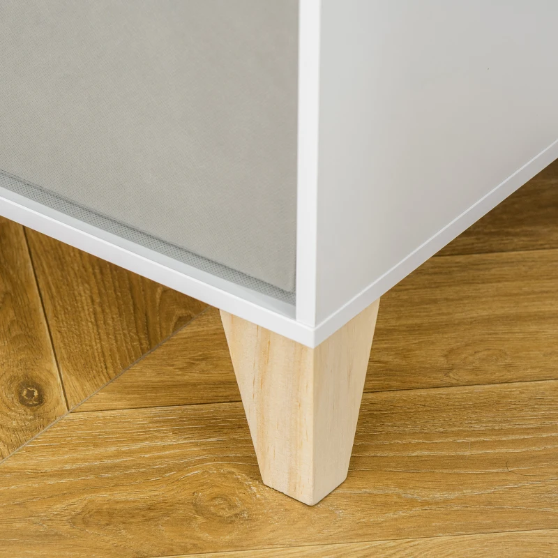 HOMCOM Kids Cube Storage Shelves with Bins and Large Storage for Kids Bedroom, Multiple Storage Units for Big Capacity Kids Shelf with Seat Featuring Thick Cushioning, White