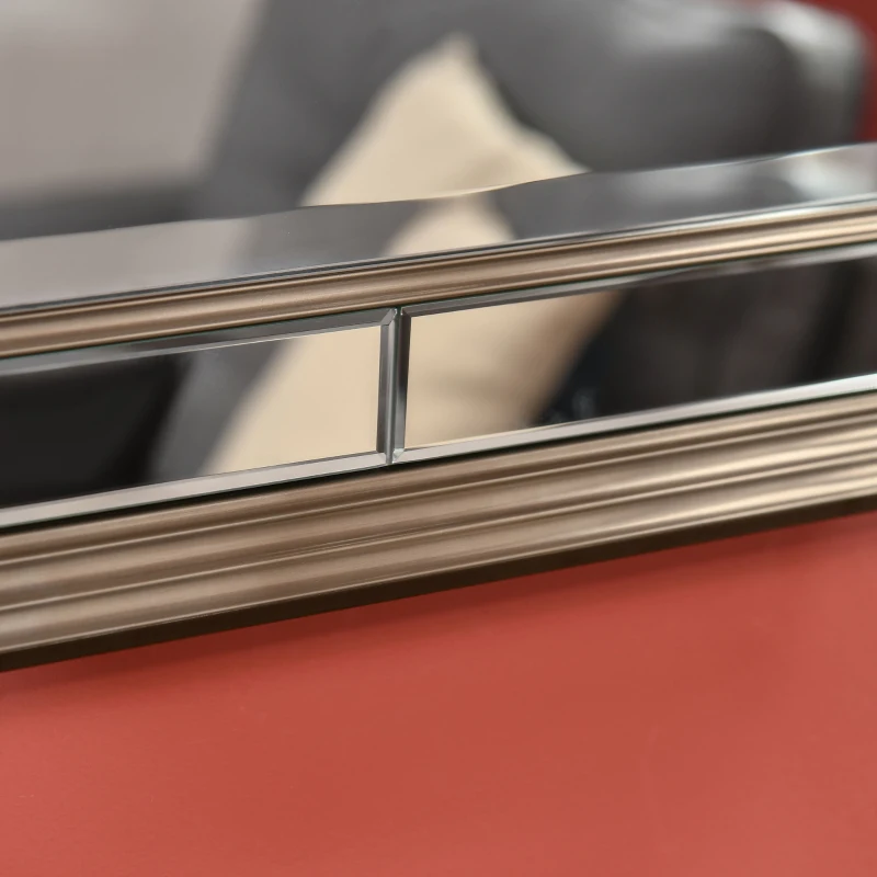 HOMCOM 59" x 20" Modern Full Length Mirror, Wall Mirror for Living Room, Bedroom, Hanging and Leaning Floor Mirror, Vertical or Horizontal, Silver/Gray