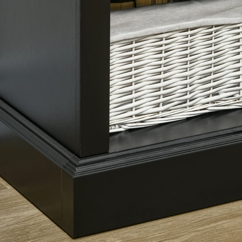 HOMCOM Electric Fireplace TV Stand for TV's up to 46" Flat Screen, Living Room Media Entertainment Console with Adjustable Storage Shelves, Black