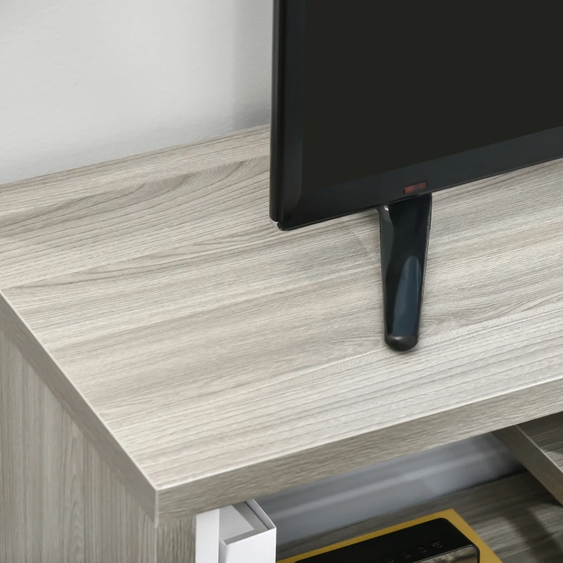 HOMCOM Modern TV Stand for TVs up to 45", TV Cabinet with Storage Shelf and Drawer, Entertainment Center for Living Room Bedroom, Grey