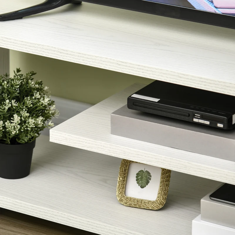 HOMCOM Modern TV Stand for TVs up to 45", TV Cabinet with Storage Shelf and Drawer, Entertainment Center for Living Room Bedroom, White