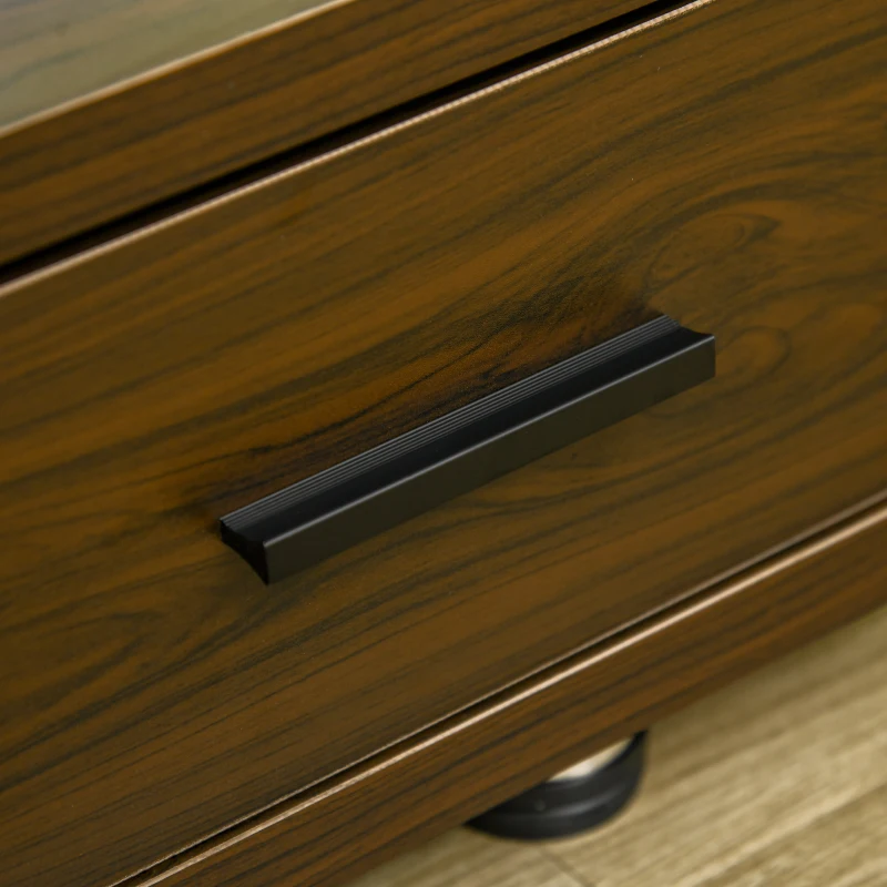 HOMCOM Modern TV Stand for TVs up to 45", TV Cabinet with Storage Shelf and Drawer, Entertainment Center for Living Room Bedroom, Walnut