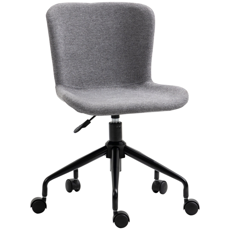 Vinsetto Home Office Chair, Swivel Task Chair with Adjustable Height and Armless Design for Small Space, Living Room, Bedroom, Dark Grey