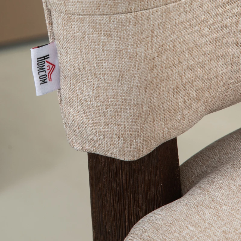 HOMCOM Set of 2 Tufted Bar Stool Chairs, Beige