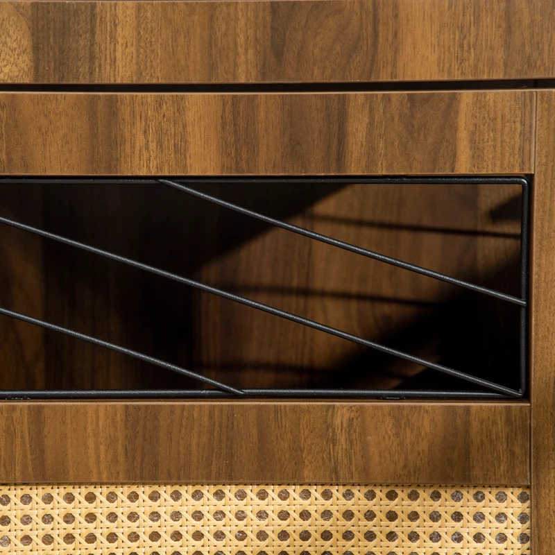 PawHut Dog Crate Furniture with Cushion, Wooden Dog Kennel End Table with Lockable Door, for Miniature Dogs, Indoor, Walnut