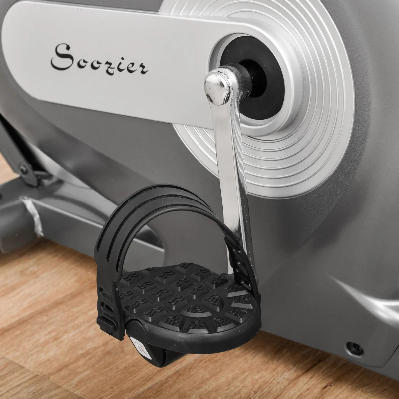 Soozier Exercise Bike with 10-Level Adjustable Magnetic Resistance, Indoor Cycling Bike Home Cardio Workout Trainer, 16lbs Flywheel, LCD Display, and Adjustable Seat, Grey