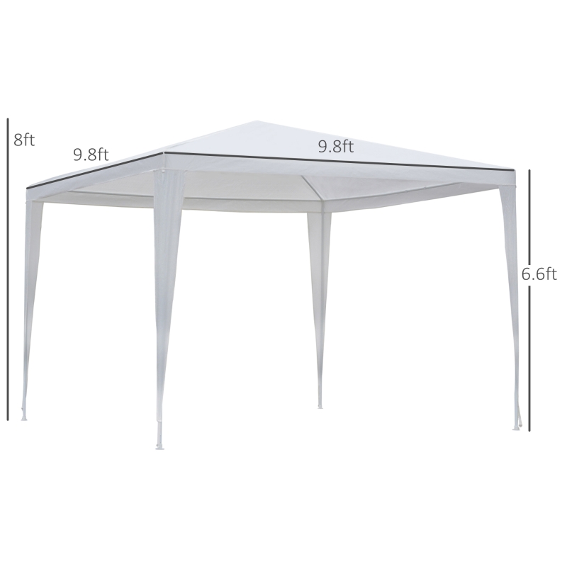 Outsunny 10x10ft Party Tent Portable Gazebo Garden Canopy Event Shelter Outdoor Sunshade White