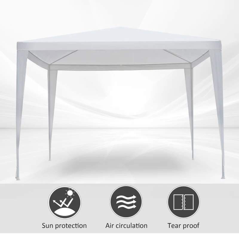 Outsunny 10x10ft Party Tent Portable Gazebo Garden Canopy Event Shelter Outdoor Sunshade White