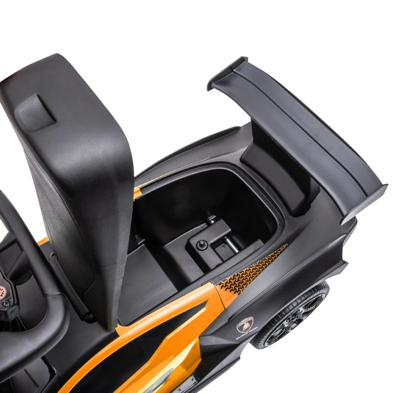 Aosom Ride on Push Car, Ride Racer, Foot-to-Floor Walking Sliding Car for Toddler with Under Seat Storage, Horn and Engine Sound, Steering Wheel, Aged 18-36 Months, Orange