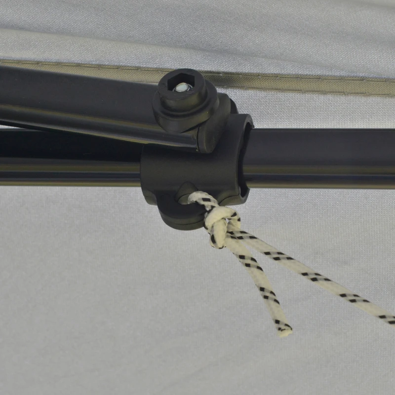 Outsunny 12' x 12' Foldable Pop-up Party Tent Instant Canopy Sun Shade Gazebo Shelter Steel Frame Oxford w/ Roller Bag, Grey