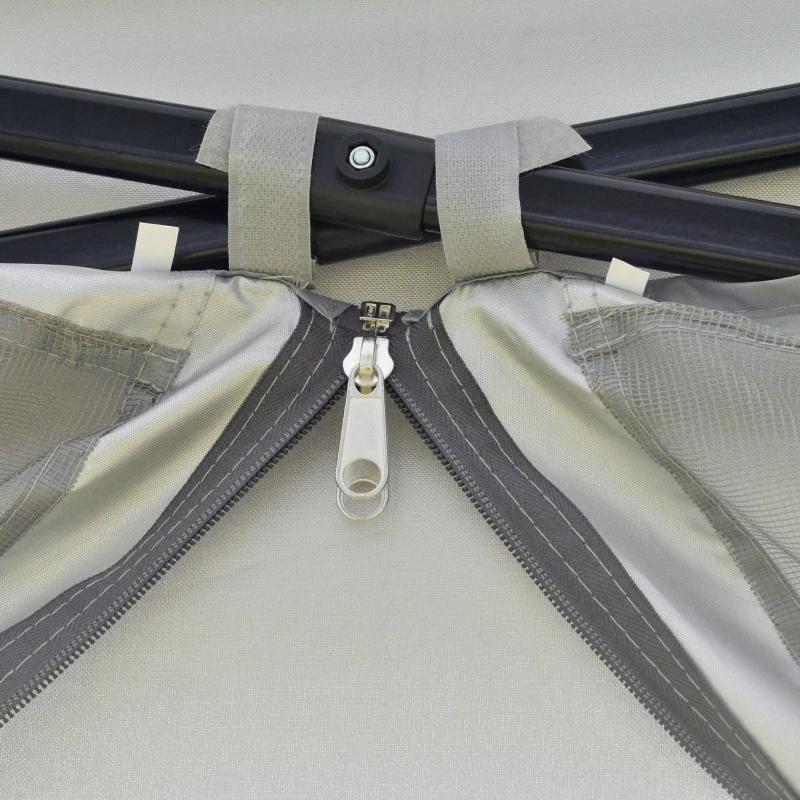 Outsunny 12' x 12' Foldable Pop-up Party Tent Instant Canopy Sun Shade Gazebo Shelter Steel Frame Oxford w/ Roller Bag, Grey