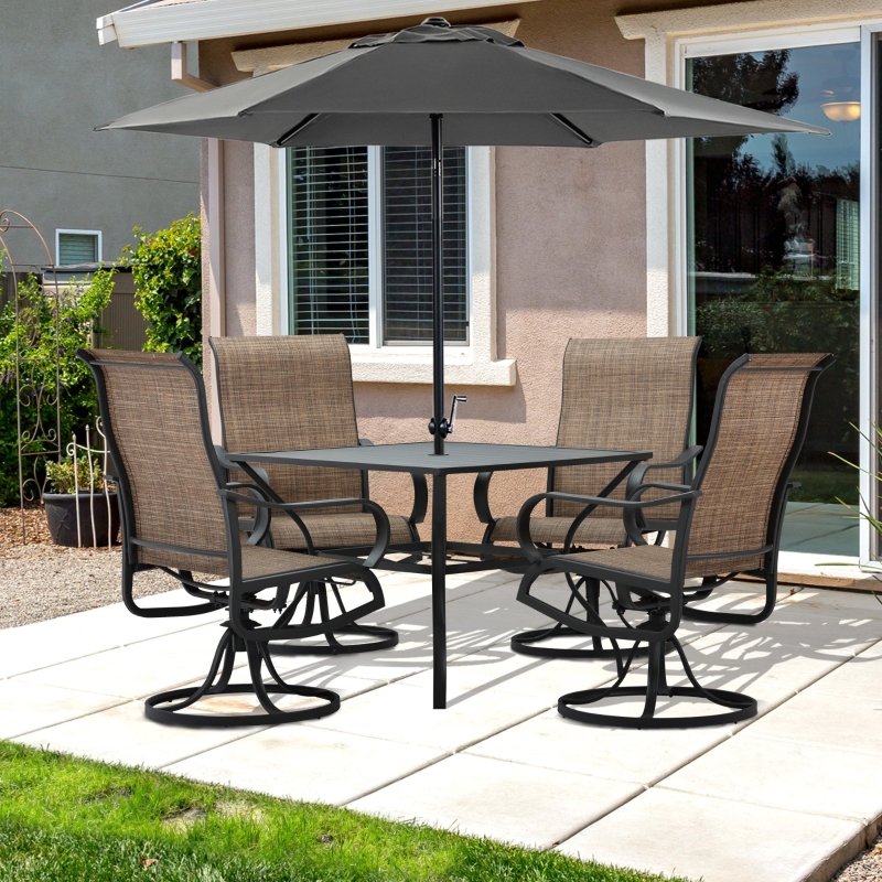 Patio table with online 4 chairs and umbrella