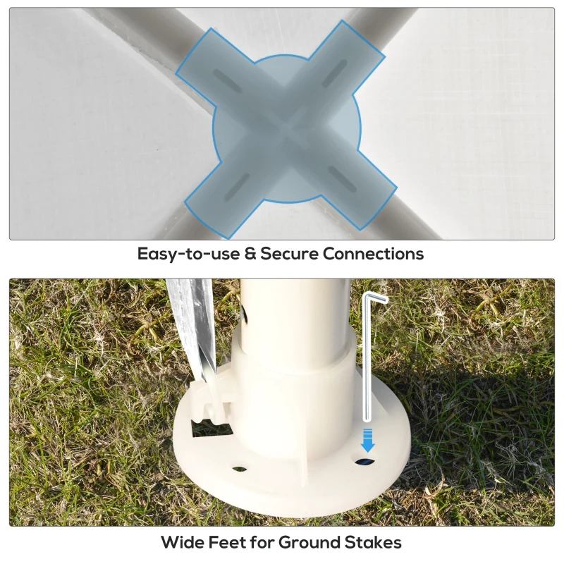 Outsunny 9x9 Ft Portable Canopy Party Tent Gazebo for Weddings Parties Outdoor Sunshade with Dressed Legs, White