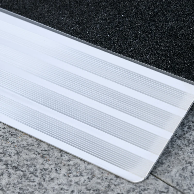 HOMCOM 2' Portable Wheelchair Ramp Aluminum Threshold Mobility Single-fold for Scooter with Carrying Handle