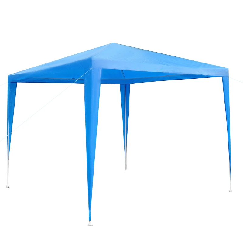 Outsunny 9x9 Ft Portable Canopy Party Tent Gazebo for Weddings Parties Outdoor Sunshade with Dressed Legs, Blue