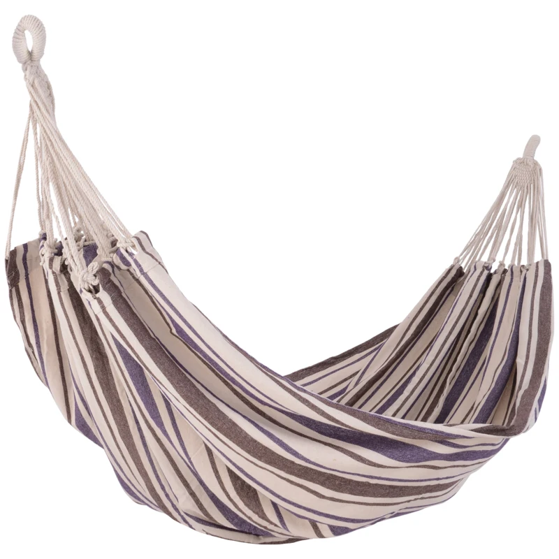 Outsunny Outdoor Hammock 83"x59" Bed Swing Chair, Patio Lounge Garden Camping Hiking Travel Hammock Only for Backyard, Purple