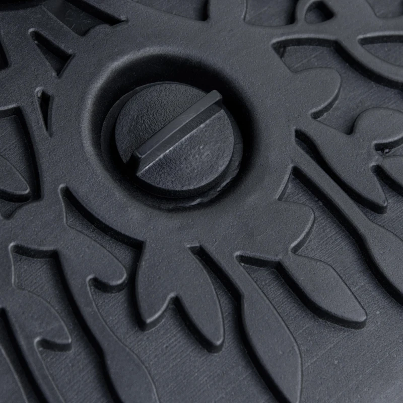 Outsunny Half Round Umbrella Base Fillable Patio Umbrella Stand Holder for Lawn, Deck, Backyard, Garden, 40 lb Water or 46 lb Sand, Black