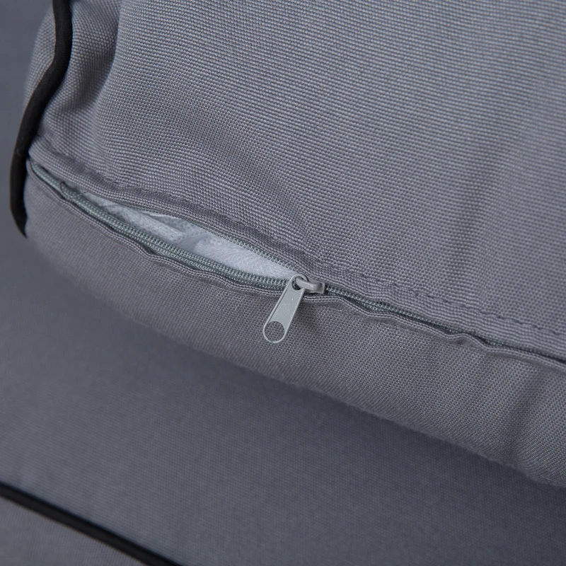 Outsunny 4-Piece Outdoor Rattan Wicker Sofa Set Patio Furniture Sets with Retractable Sun Canopy, Deep Soft Cushions & Classic Design, Grey