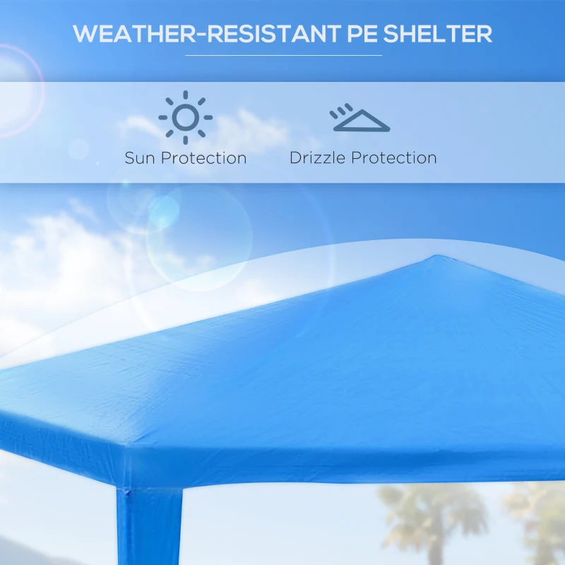 Outsunny 9x9 Ft Portable Canopy Party Tent Gazebo for Weddings Parties Outdoor Sunshade with Dressed Legs, Blue