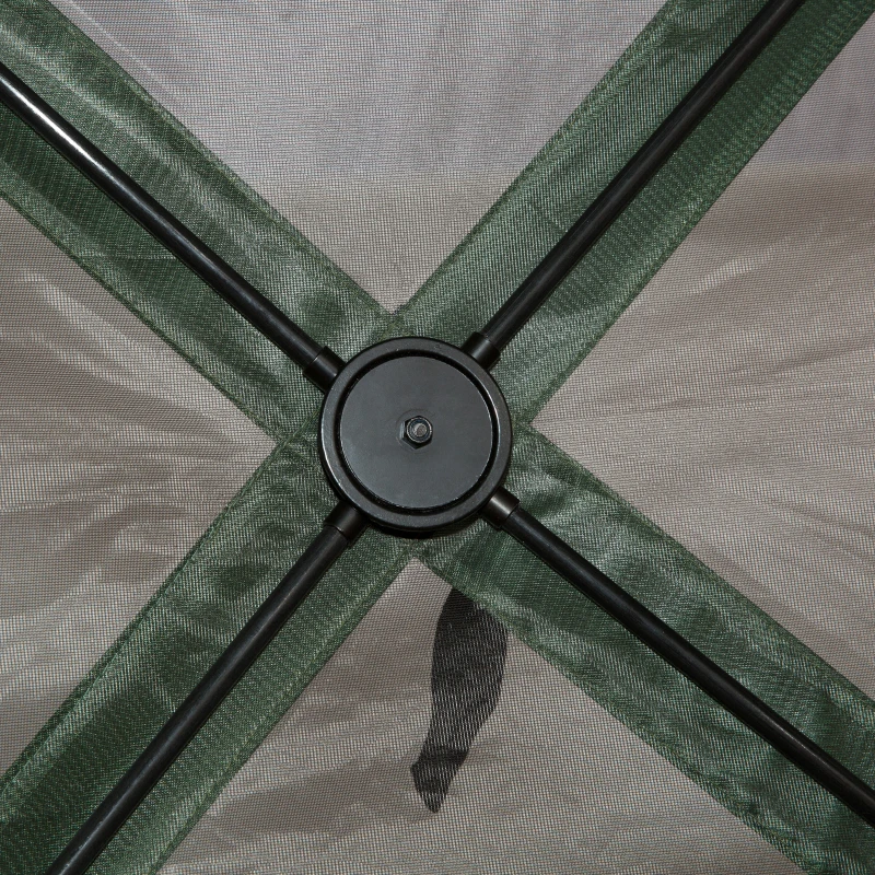 Outsunny 6-Sided Hexagon Pop Up Party Tent Gazebo with Mesh Netting Walls & Shaded Interior, 12' x 12', Green