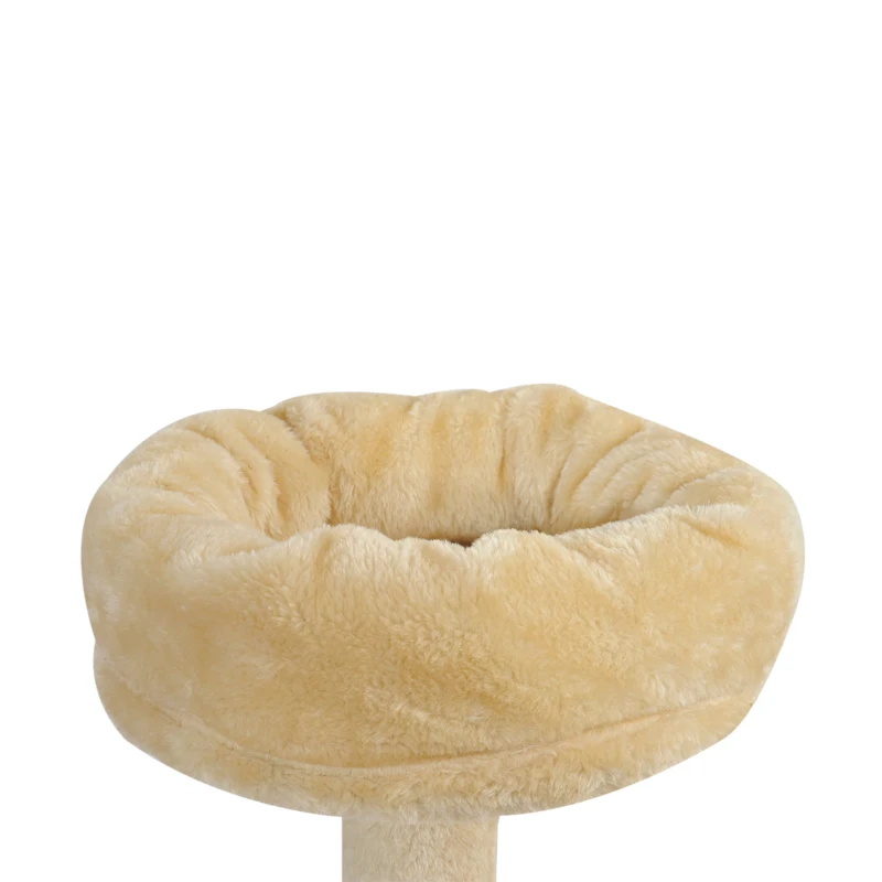 Pawhut Luxury 52Inch Cat Scratching Tree Condo Pet Bed Furniture Kitten Scratch Activity Center with HAMMOCK, Beige