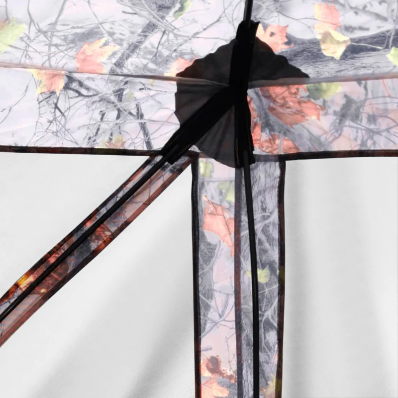 Outsunny 6-Sided Hexagon Pop Up Party Tent Gazebo with Mesh Netting Walls & Shaded Interior, 12' x 12', Camouflage