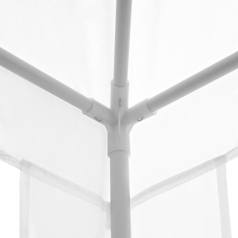 Outsunny 9x9 Ft Portable Canopy Party Tent Gazebo for Weddings Parties Outdoor Sunshade with Dressed Legs, White