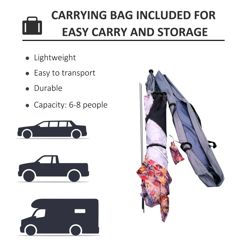 Outsunny 6-Sided Hexagon Pop Up Party Tent Gazebo with Mesh Netting Walls & Shaded Interior, 12' x 12', Camouflage