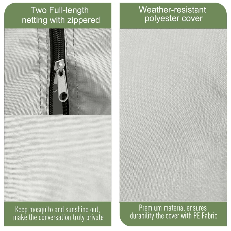 Outsunny 6-Sided Hexagon Pop Up Party Tent Gazebo with Mesh Netting Walls & Shaded Interior, 12' x 12', Beige