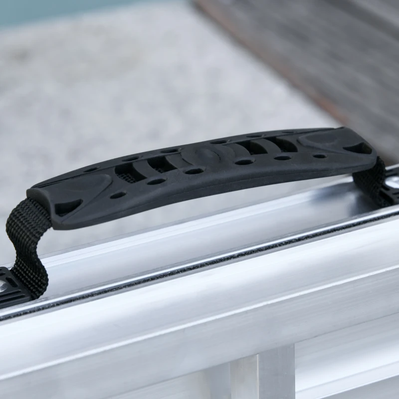 HOMCOM 2' Portable Wheelchair Ramp Aluminum Threshold Mobility Single-fold for Scooter with Carrying Handle