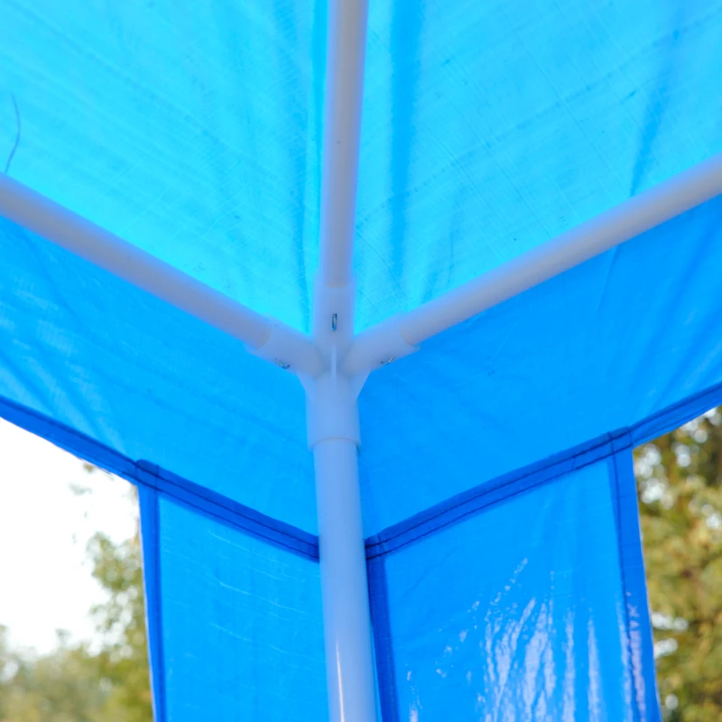 Outsunny 9x9 Ft Portable Canopy Party Tent Gazebo for Weddings Parties Outdoor Sunshade with Dressed Legs, Blue