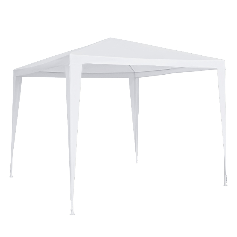 Outsunny 9x9 Ft Portable Canopy Party Tent Gazebo for Weddings Parties Outdoor Sunshade with Dressed Legs, White