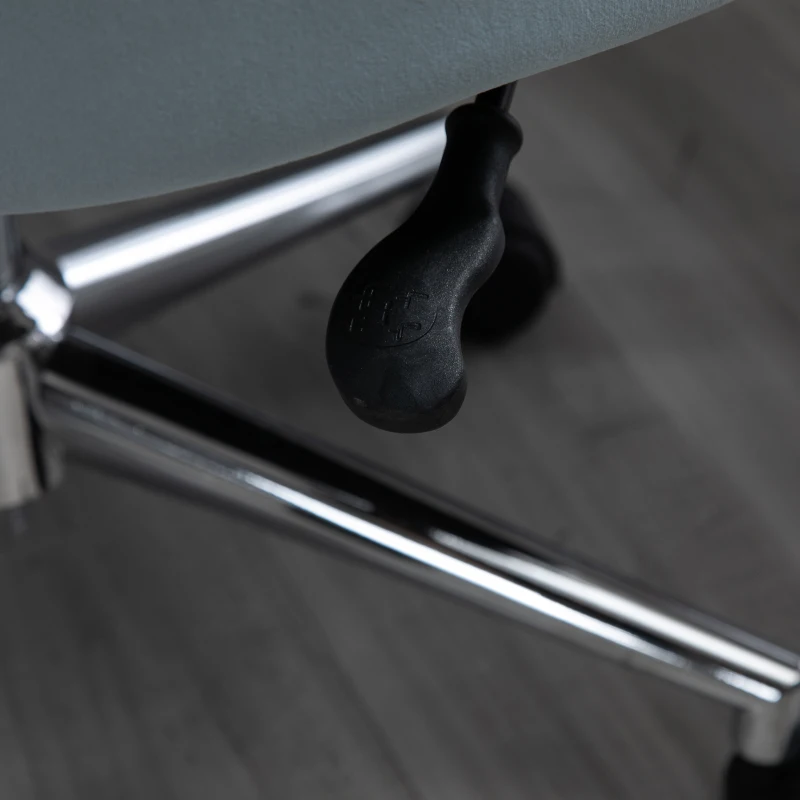 Vinsetto Office Chair Velvet Fabric Leisure Chair Rocking Armless Task Chair with Swivel Wheels Soft Seat Computer Chair for office Work Vanity Table Chair